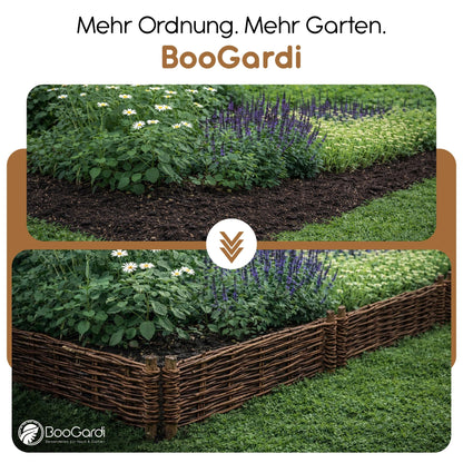 BooGardi Beeteinfassung aus Weide, Rasenkante 20 x 120 cm, 10er-Set