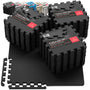 Fitness Bodenschutzmatte Puzzle Trainingsmatten - 3er Set. Rechteckige Puzzlematten zum Schutz von Böden bei Fitnessübungen.