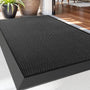 DEXI Fussmatte aussen 60x90 cm, rutschfeste Schmutzfangmatte schwarz aus Nylon und Gummi