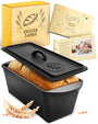 KRUSTENZAUBER Gusseisen Brotbackform mit Deckel, rechteckig, 28 cm – Kastenform für Ofen, Herd und Grill