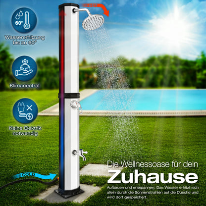tillvex Solardusche 60 Liter mit Abdeckung und Fussdusche