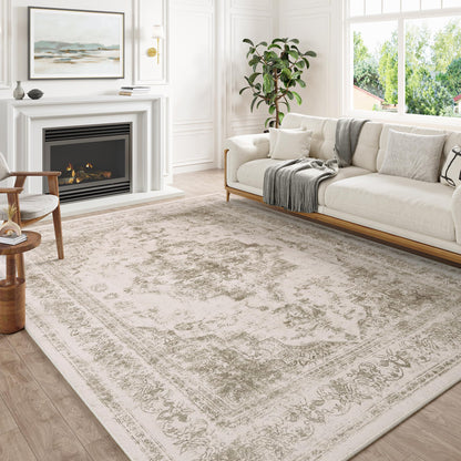 HUGEAR Vintage Teppich Beige 240x300 cm waschbar rutschfest