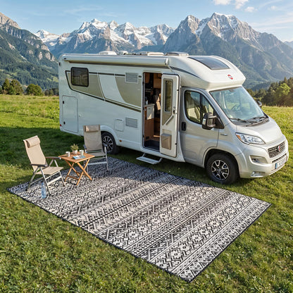 EVOCAMP Outdoor Teppich 250x300 cm, wetterfester Vorzeltteppich aus Polypropylen, beidseitig bedruckt