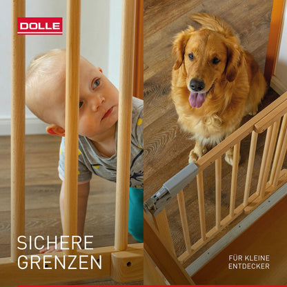 DOLLE Kinderschutzgitter Buche massiv, natur, 75,6–110,4 cm breit
