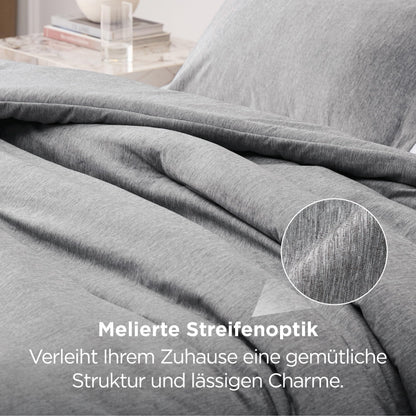 BEDSURE Bettdecke 135x200 cm mit Kissenbezug 80x80, Nebelgrau