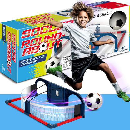 E-Jet Fußball Spielzeug für Kinder 6-10 Jahre – Indoor Outdoor. Kugelförmiger Ball zum Fußballspielen drinnen und draußen.