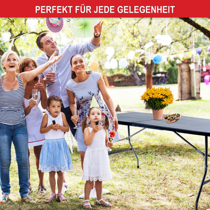 Onbest Holz Optik Klapptisch Gartentisch – gross, Kunststoff/Alu