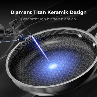 naturepan Edelstahlpfanne 28 cm mit DiamondTitan-Keramikbeschichtung
