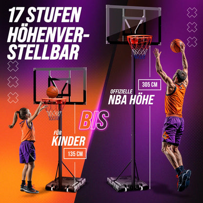 Caprisports Basketballkorb Outdoor BBK305 höhenverstellbar 135-305 cm