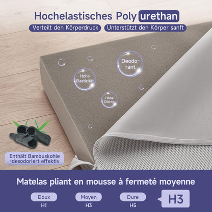 Z-hom Klappmatratze 120×195×10 cm, Faltmatratze mit waschbarem Bezug