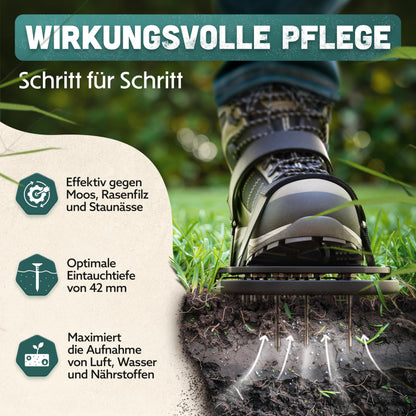 RASENKÖNIG Nagelschuhe Pro – Rasenlüfter Schuhe zur Rasenbelüftung