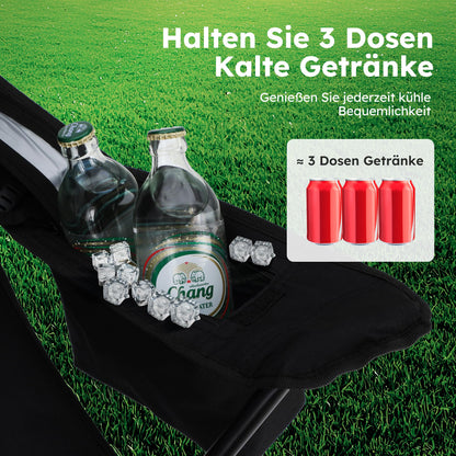 HIGH POINT SPORTS Campingstuhl 2er Set mit Getränkehalter & Kühlfach