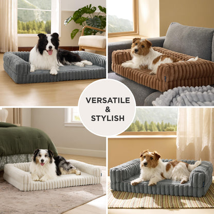 BEDSURE orthopädisches Hundebett für grosse Hunde, Creme, 89 x 64 cm