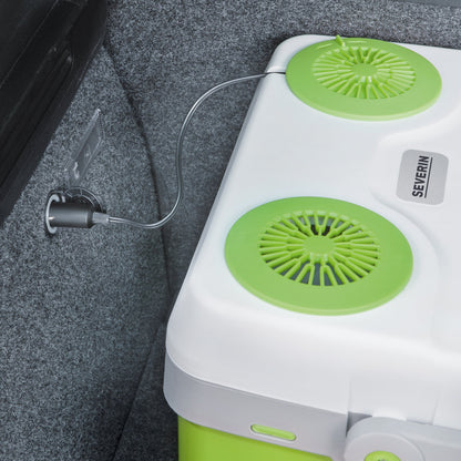 SEVERIN KB 2923 elektrische Kühlbox 25L mit Warmhaltefunktion Grün/Grau