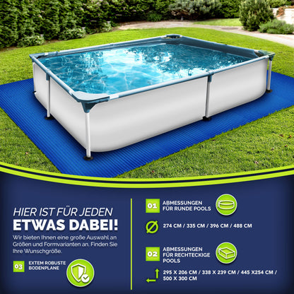 tillvex Pool Bodenplane 396 x 396 cm für Pools bis Ø 366 cm