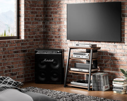 FITUEYES Design HiFi Regal Holz/Stahl – Verstellbar, 61x52x78 cm