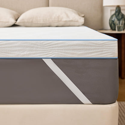 Solviente Matratzentopper 160x200 cm H3, Memory Foam & Kaltschaum mit abnehmbarem Bezug und Eckbändern