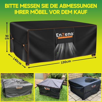 Enzeno Gartenmöbel Abdeckung wasserdicht 420D Oxford 190x140x90 cm