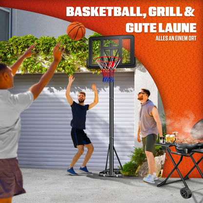 KESSER Basketballkorb Outdoor höhenverstellbar 230–305 cm mit Rollen