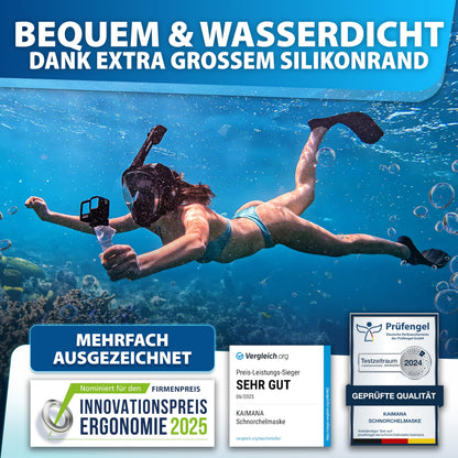 KAIMANA Schnorchelmaske K001 – Vollgesichtsmaske mit Tragetasche