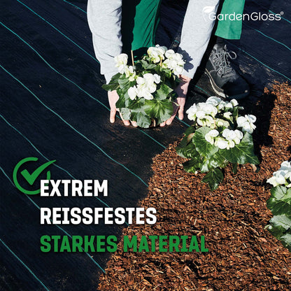 GardenGloss Unkrautvlies 50 m² – 100 g/m², UV-stabilisiert, reissfest