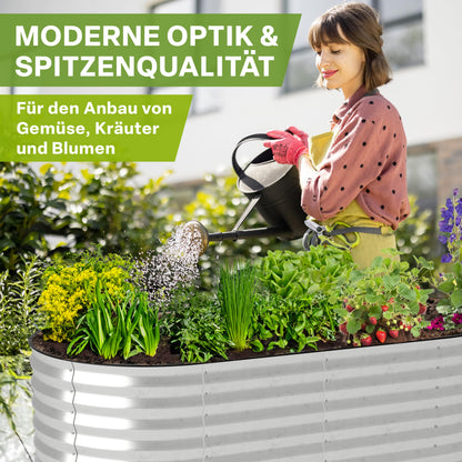 TTL Garden Hochbeet Spirit L 240x80x80 cm verzinkter Stahl silber