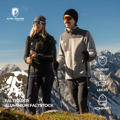 ALPIN LOACKER Wanderstöcke faltbar Aluminium Korkgriff 115-135 cm