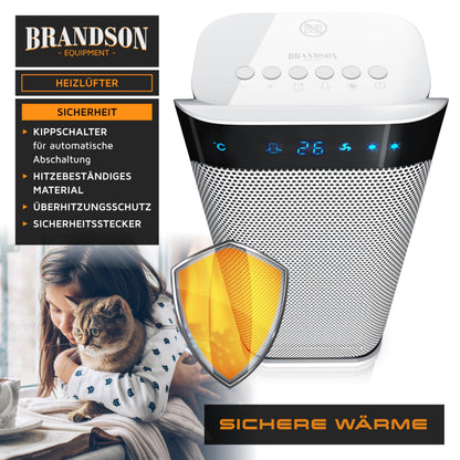 Brandson Keramik-Heizlüfter 2000 W mit Fernbedienung und Oszillation