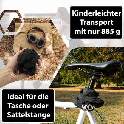 KOHLBURG Kopenhagen Kettenschloss Fahrrad, 103 cm, Titan-Stahl