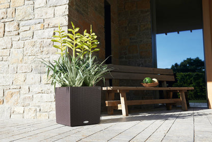 Lechuza Cube Cottage 40 Pflanzgefäss mit Bewässerungssystem, Mokka