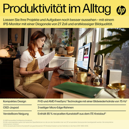HP V24ie G5 FHD Monitor - 23.8 Zoll 75 Hz Schwarz