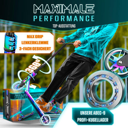 KESSER® Stunt Scooter X-Limit-Pro – 360° Lenkung mit Ständer