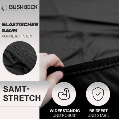 BUSHBOCK® Premium Satin Autoabdeckung Indoor - Schwarz, M