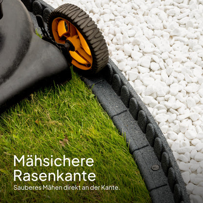 UNIGARDIA Rasenkante flexibel aus recyceltem Gummi, 4,6 m, Anthrazit