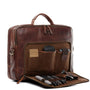 SID & VAIN Simon XL Laptoptasche 15.4 Zoll braun Echtleder. Rechteckige Echtleder-Tasche zum Schutz und Transport von 15.4 Zoll Laptops.