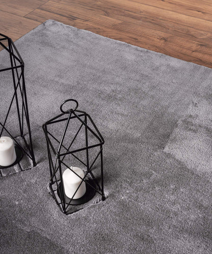 the carpet Relax Kurzflor Teppich Felloptik Anthrazit 200 x 280 cm