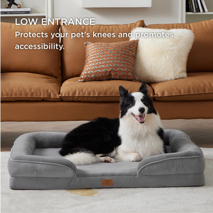 BEDSURE Orthopädisches Hundebett für grosse Hunde - Grau 97x71 cm