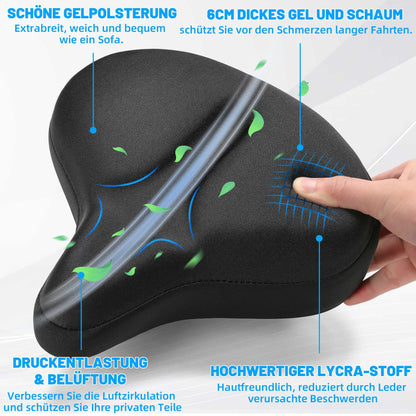 CDYWD Fahrradsattel Gel Ergonomisch Extra Breit für Damen & Herren