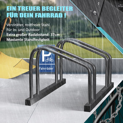 KESSER Fahrradständer für 6 Fahrräder, Mehrfachständer Schwarz