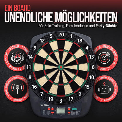 BULL CRAFT Elektronische Dartscheibe – Softdartboard Komplettset