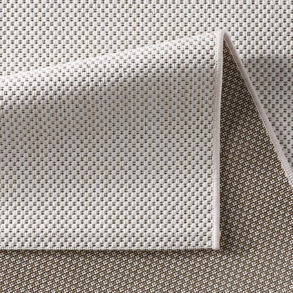 Taracarpet In- & Outdoor-Teppich Flachgewebe Creme Weiss 160x220 cm