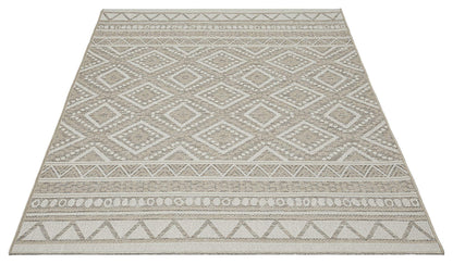 the carpet Calgary Outdoor Teppich, Boho Vintage, Beige, 200 x 280 cm