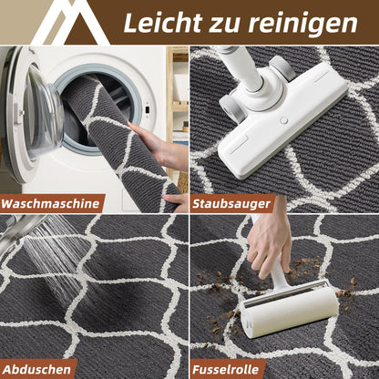COSY HOMEER Küchenläufer rutschfest waschbar, 60 x 180 cm, Grau