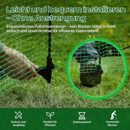 Signstek Mobiler Begrenzungszaun, Steckzaun 25 m, 120 cm, grün