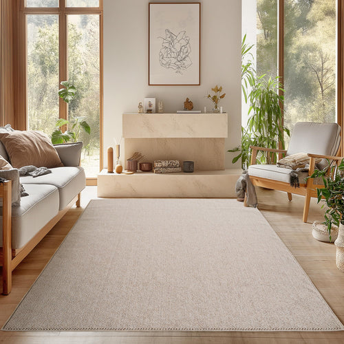 SIMPEX Bouclé Teppich Beige 160x230 cm, Skandi-Look, pflegeleicht