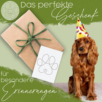 Jadiela Pfotenabdruck Set für Hund und Katze, 3D Bilderrahmen schwarz
