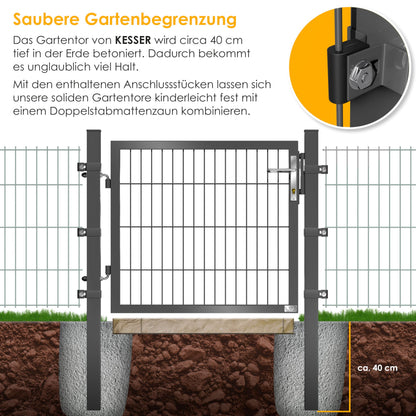 KESSER Gartentor Premium Zauntor 160x106cm Anthrazit