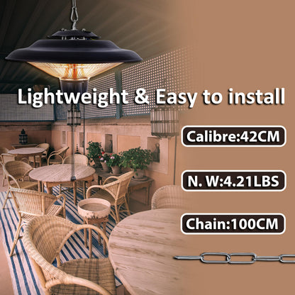 DONYER POWER Halogenheizung Garten Terrasse – 800-2000W