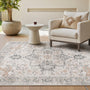 GENIMO Vintage Teppich 160x230 cm waschbar Boho Wohnzimmer Beige, Kurzflor mit zeitlosem Muster