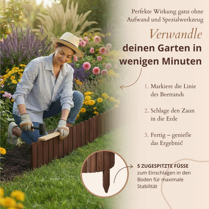 Floranica Beetumrandung 20 x 200 cm Braun, Beeteinfassung aus Holz